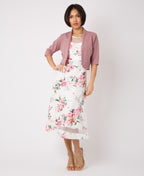 Half Sleeve Tailored Open Occasion Shrug Dusty Pink