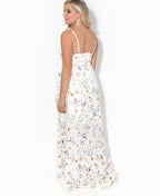 Slit Front Floral Maxi Dress White