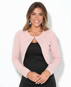 Cropped BouclÃ© Cardigan Pink
