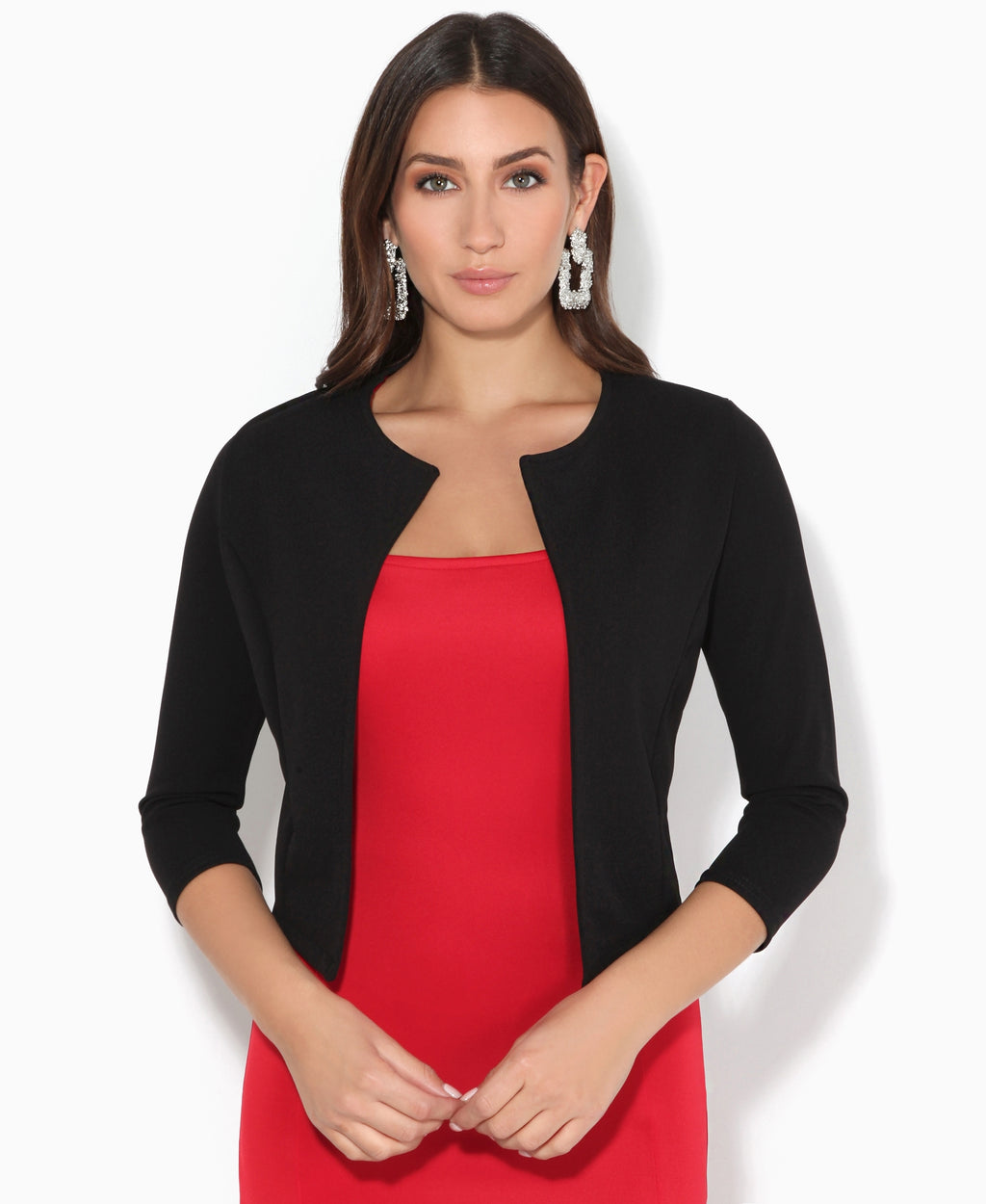 Cropped Open Party Shrug Black