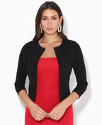 Cropped Open Party Shrug Black