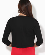Cropped Open Party Shrug Black