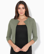Cropped Open Party Shrug Khaki