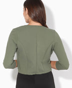 Cropped Open Party Shrug Khaki