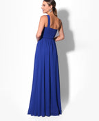 One Shoulder Chiffon Maxi Bridesmaid Dress Royal Blue