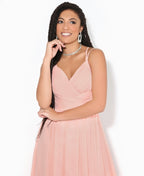 Strappy Crochet Back Chiffon Maxi Dress Pink