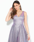 Glitter Effect Sleeveless Maxi Dress Navy