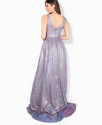 Glitter Effect Sleeveless Maxi Dress Navy