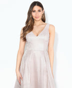 Glitter Effect Sleeveless Maxi Dress Pink