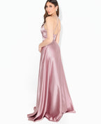 Satin Strappy Evening Maxi Dress Pink