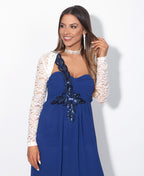 Lace Cropped Evening Shrug Cream