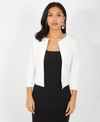 Cropped Open Party Shrug White
