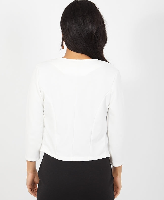 Cropped Open Party Shrug White