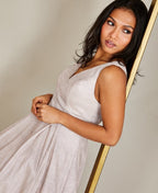 Glitter Effect Sleeveless Maxi Dress Pink