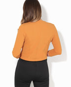 Cropped Open Party Shrug Mustard