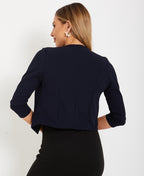 Cropped Open Party Shrug Navy