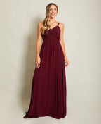 Strappy Crochet Back Chiffon Maxi Dress Wine