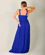 Diamante Neck Chiffon Maxi Dress Royal Blue