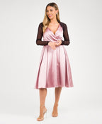 Ruched Long Sleeve Mesh Shrug Pink (Glitter)