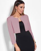 Bow Back Cropped Evening Shrug Dark Pink