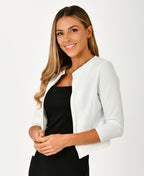 Cropped Open Party Shrug Ivory