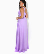 One Shoulder Chiffon Maxi Bridesmaid Dress Lilac