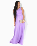 One Shoulder Chiffon Maxi Bridesmaid Dress Lilac