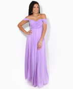 Cap Sleeve Off Shoulder Bridesmaid Dress Lilac