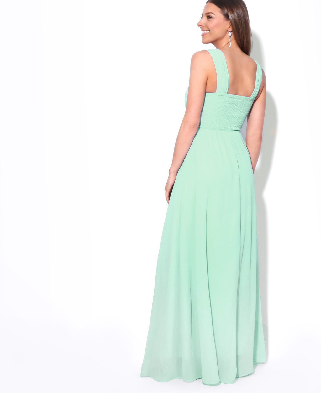 Cap Sleeve Off Shoulder Bridesmaid Dress Mint