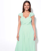 Cap Sleeve Off Shoulder Bridesmaid Dress Mint