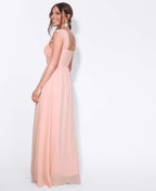 Cap Sleeve Off Shoulder Bridesmaid Dress Pink