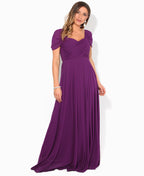 Cap Sleeve Off Shoulder Bridesmaid Dress Purple