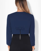 Bow Back Cropped Evening Shrug Navy