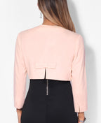 Bow Back Cropped Evening Shrug Pink