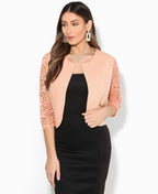 Lace Sleeve Cropped Evening Shrug Pink