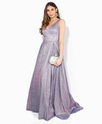 Glitter Effect Sleeveless Maxi Dress Navy